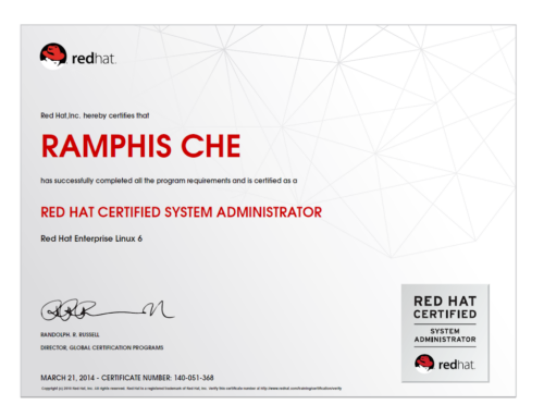 Me he certificado como RHCSA (Red Hat Certified System Administrator)